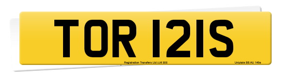Registration number TOR 121S